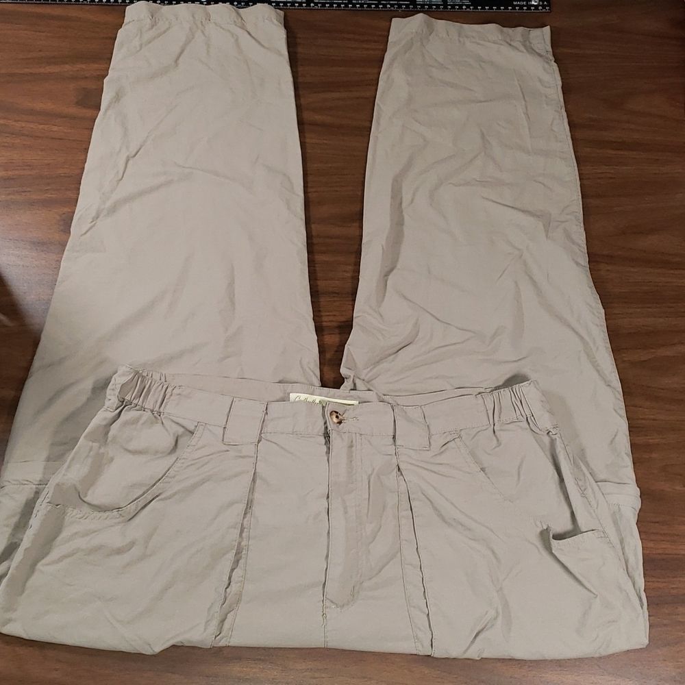 Mens Cabelas Convertible Zip Off Pants Khaki XL/32